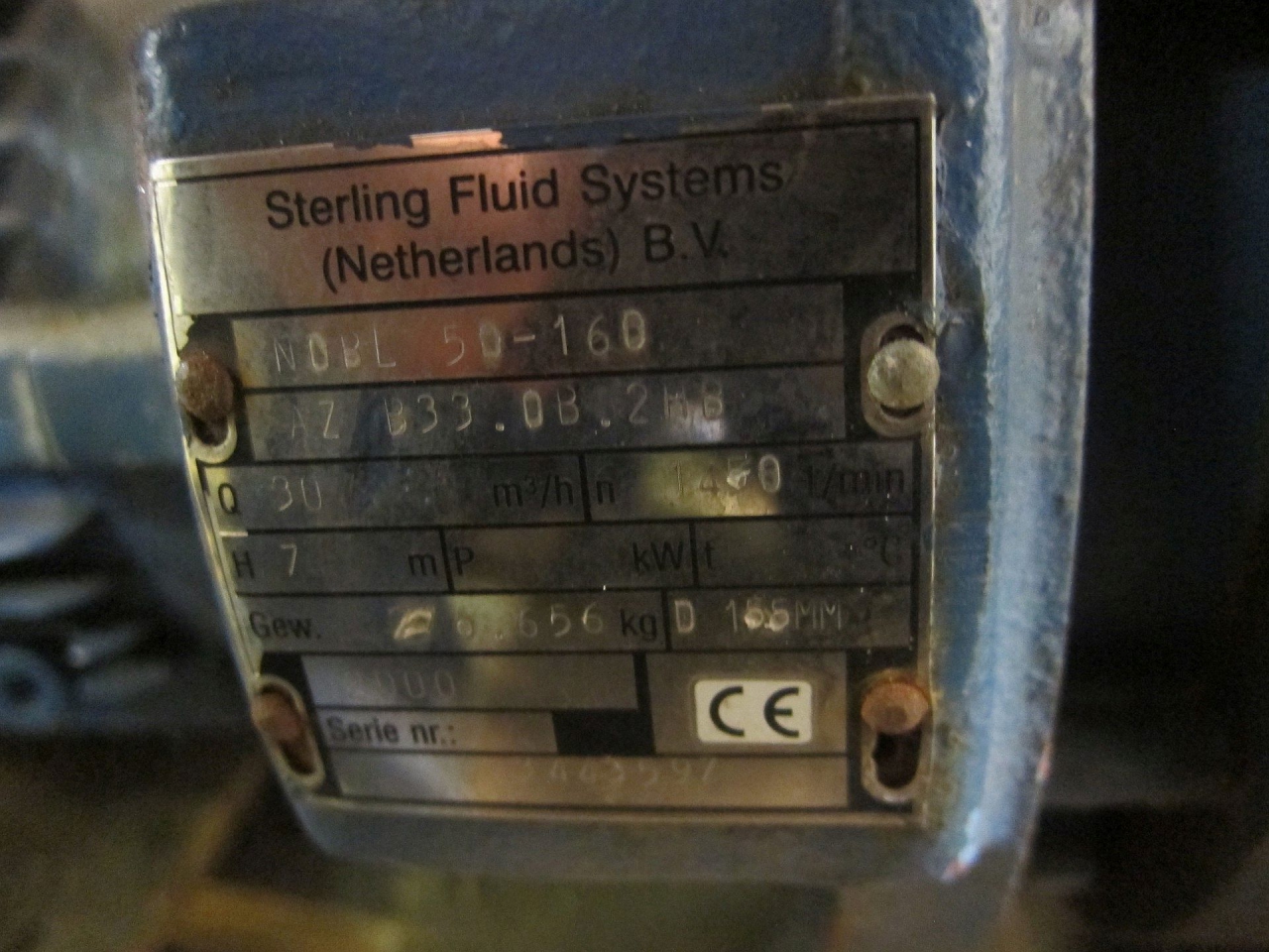 diagram opnå Omkostningsprocent Used Sterling Fluid Systems 50-160 waterpump - HOS BV