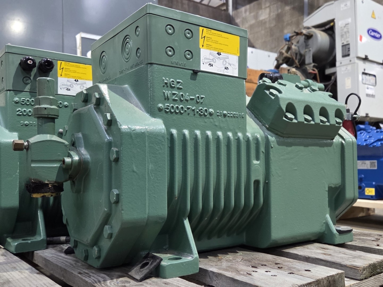 Used Bitzer 4TES-8Y-40P semi-hermetic reciprocating compressor on